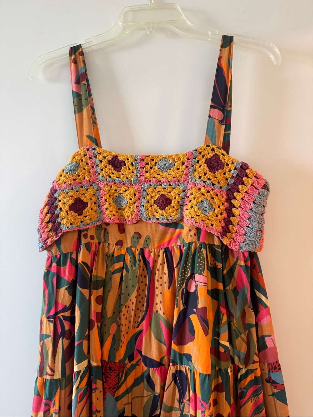 Anthropologie FARM Crochet Multicolor Midi Dress - Picture 2 of 3